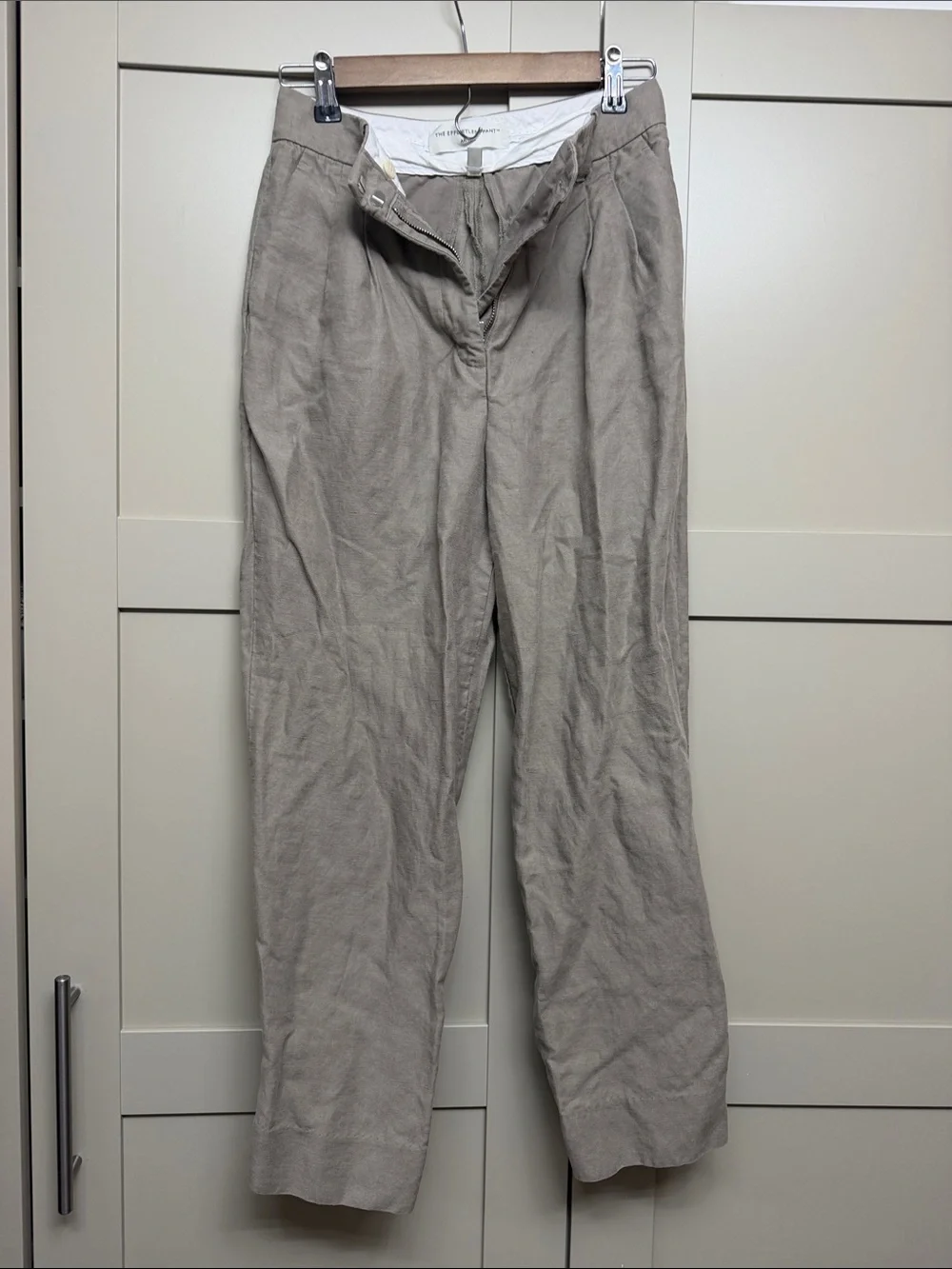 Aritzia Wide-Leg Trousers in Taupe